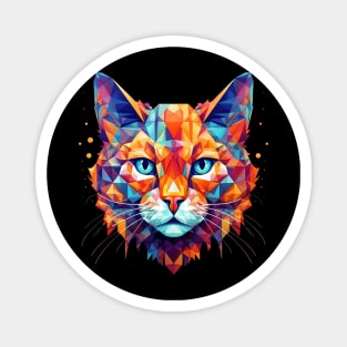 Colorful Geometric Cat Modern Polygon Design Magnet